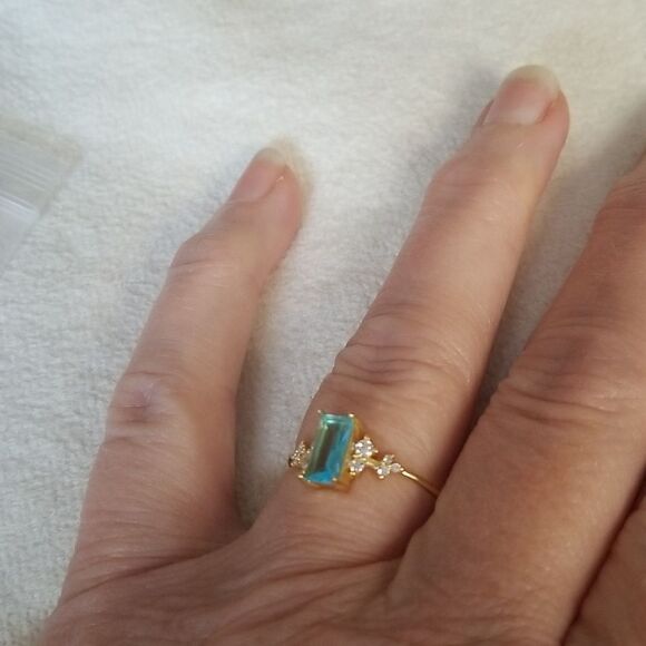 Rectangular size 8 ring ocean blue - Picture 8 of 10